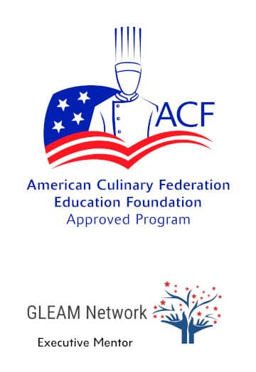 The logos for the American Culinary Federation and the Gleam Network show that Chef Michael Davis is the real deal.